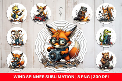 Wind Spinner Garage Chaos Critter Sublimation artnoy 