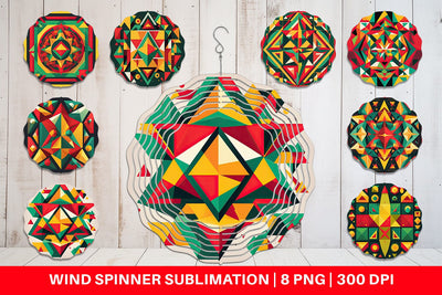 Wind Spinner Geometric Shapes Sublimation artnoy 
