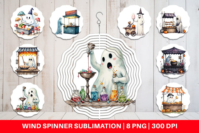 Wind Spinner Ghost Food Stalls Sublimation artnoy 