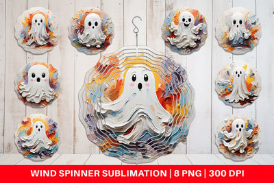 Wind Spinner Ghost Painting Sublimation artnoy 