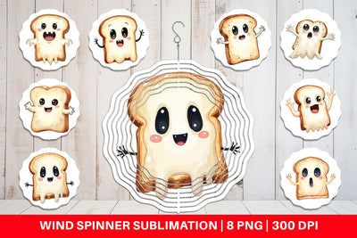 Wind Spinner Ghost Toast Sublimation artnoy 