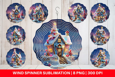 Wind Spinner Gingerbread House Sublimation artnoy 