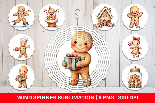 Wind Spinner Gingerbread Joy Sublimation artnoy 