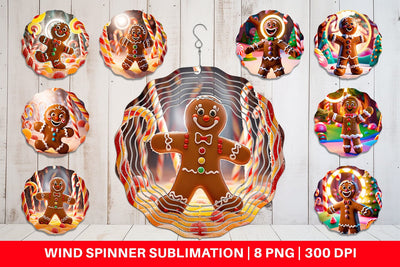 Wind Spinner Gingerbread Man Sublimation artnoy 