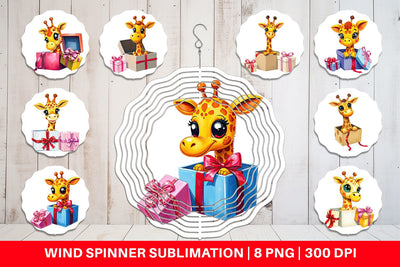 Wind Spinner Giraffe Gift Sublimation artnoy 