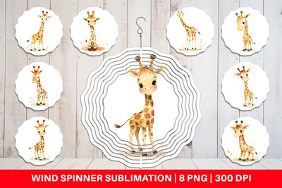 Wind Spinner Giraffe Wildlife Sublimation artnoy 