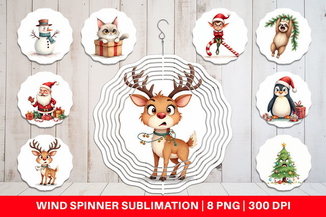Wind Spinner Glaring Christmas Crew Sublimation artnoy 