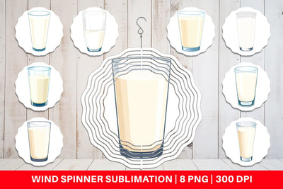 Wind Spinner Glass of Milk Sublimation artnoy 