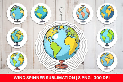 Wind Spinner Globe Sublimation artnoy 