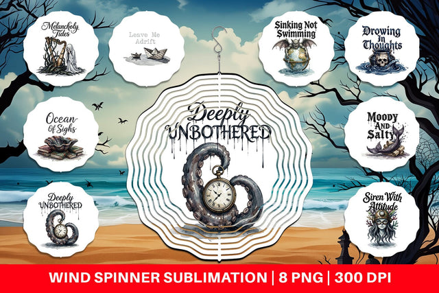Wind Spinner Gloomy Siren Goth Summer Quote Sublimation artnoy 