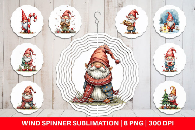 Wind Spinner Gnome Christmas Delights Sublimation artnoy 