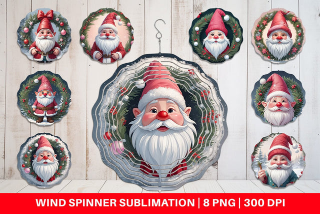 Wind Spinner Gnome Claus Sublimation artnoy 