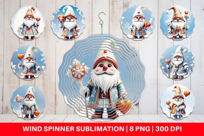 Wind Spinner Gnome Winter Sublimation artnoy 