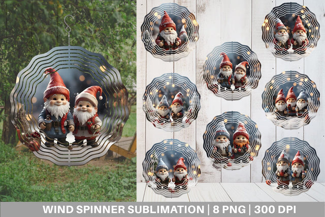 Wind Spinner Gnomes Christmas Sublimation artnoy 