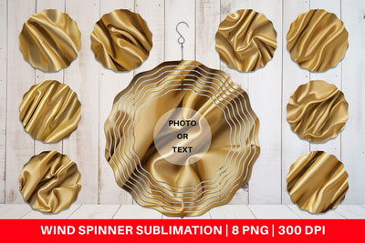 Wind Spinner Gold Silk Pattern Sublimation artnoy 
