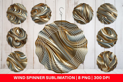Wind Spinner Golden Wave Sublimation artnoy 