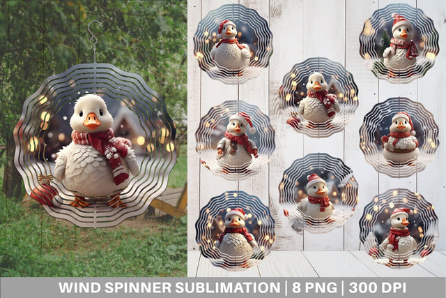 Wind Spinner Goose Christmas Sublimation artnoy 