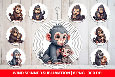 Wind Spinner Gorilla Mother's Day Sublimation artnoy 