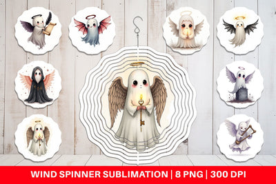 Wind Spinner Gothic Angel Ghosts Sublimation artnoy 