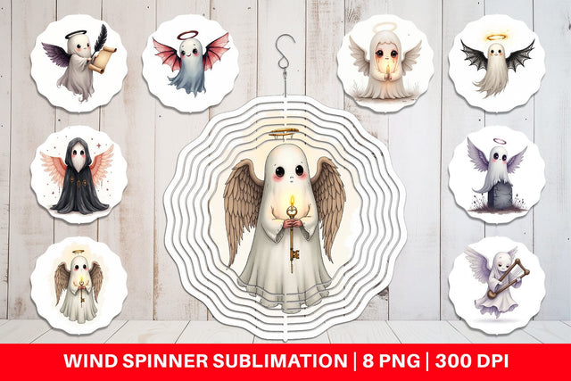 Wind Spinner Gothic Angel Ghosts Sublimation artnoy 