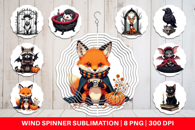 Wind Spinner Gothic Baby Animals Sublimation artnoy 