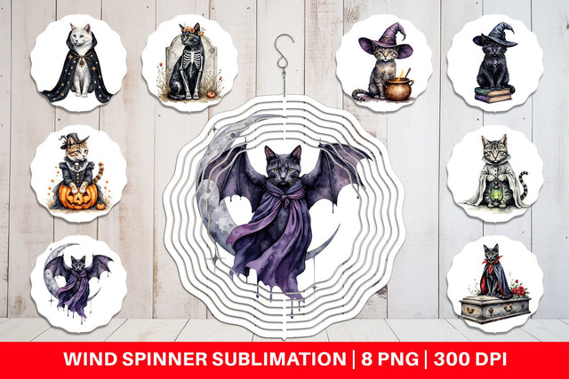 Wind Spinner Gothic Catloween Sublimation artnoy 