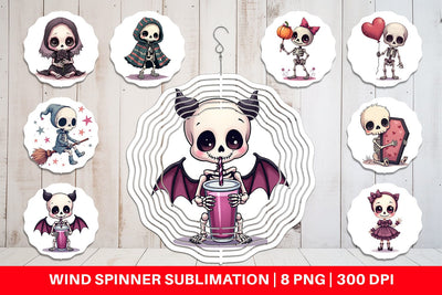 Wind Spinner Gothic Cute Skeletons Sublimation artnoy 
