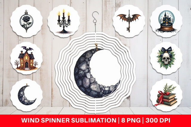 Wind Spinner Gothic Elegance Watercolor Christmas Sublimation artnoy 