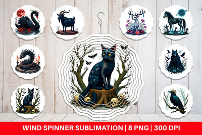 Wind Spinner Gothic Enchanted Beasts Sublimation artnoy 