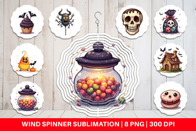 Wind Spinner Gothic Halloween Candies and Treats Sublimation artnoy 