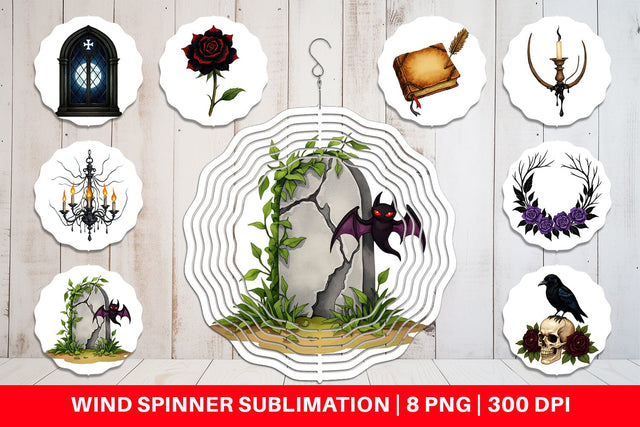 Wind Spinner Gothic Halloween Elegance Sublimation artnoy 