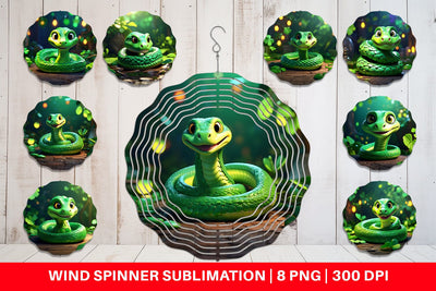 Wind Spinner Green Snake Patrick's Day Sublimation artnoy 