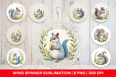 Wind Spinner Grey Squirrel Sublimation artnoy 