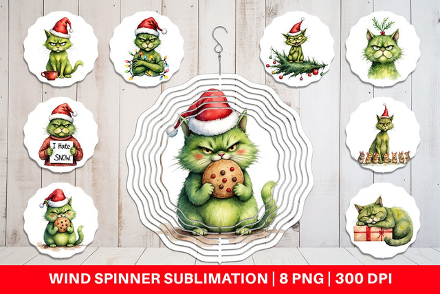 Wind Spinner Grinchy Catsmas Sublimation artnoy 