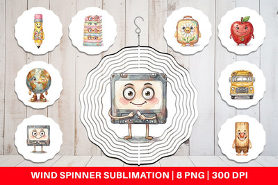 Wind Spinner Groovy 70s School Supply Sublimation artnoy 