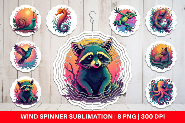 Wind Spinner Groovy Animal Swirls Sublimation artnoy 
