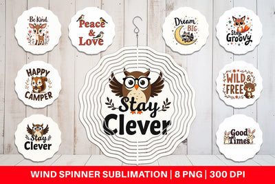 Wind Spinner Groovy Friends Vintage Kawaii Animal Quote Sublimation artnoy 