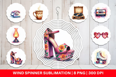 Wind Spinner Groovy Retro Mom Sublimation artnoy 