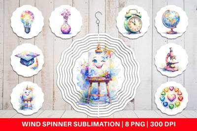 Wind Spinner Groovy School Icons Sublimation artnoy 