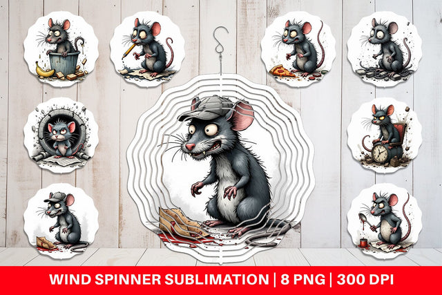 Wind Spinner Grumpy Alley Rats Sublimation artnoy 