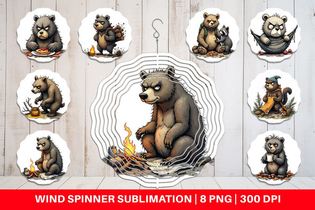 Wind Spinner Grumpy Bear Camp Sublimation artnoy 