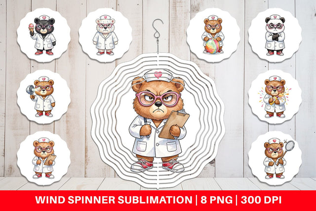 Wind Spinner Grumpy Bear Nurse Attitude Sublimation artnoy 