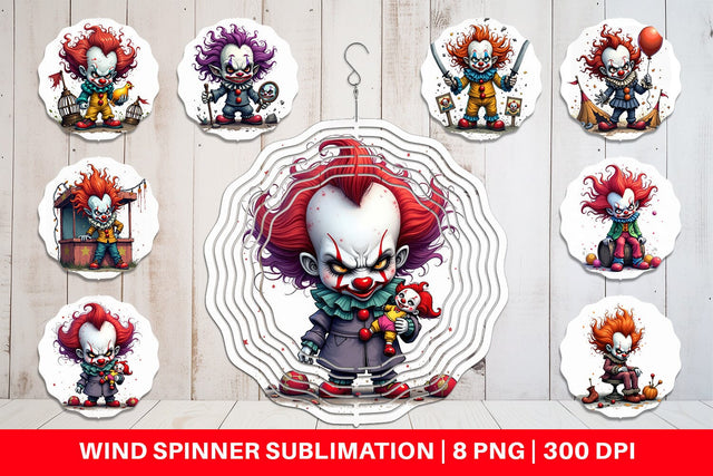 Wind Spinner Grumpy Clown Sublimation artnoy 