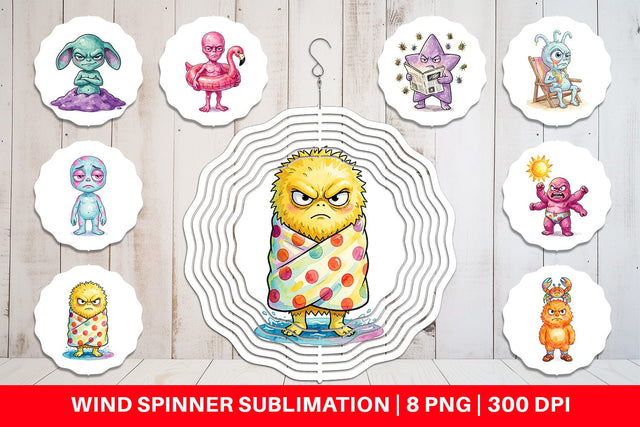 Wind Spinner Grumpy Cosmic Vacation Sublimation artnoy 