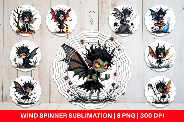 Wind Spinner Grumpy Dark Fairy Sublimation artnoy 