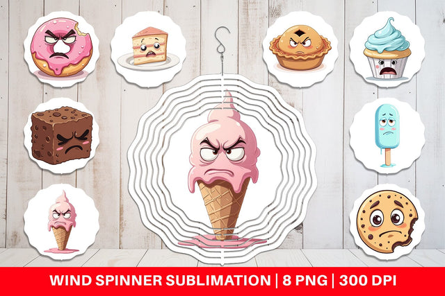 Wind Spinner Grumpy Desserts Sublimation artnoy 