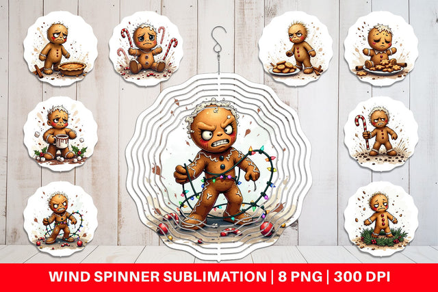 Wind Spinner Grumpy Gingerbread Gang Sublimation artnoy 