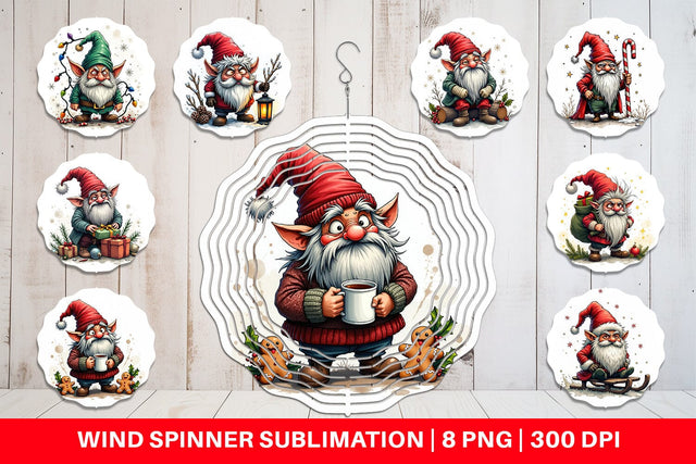 Wind Spinner Grumpy Gnome Christmas Sublimation artnoy 