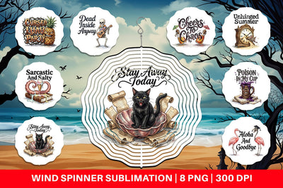 Wind Spinner Grumpy Gothic Summerween Quote Sublimation artnoy 