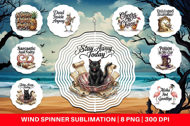 Wind Spinner Grumpy Gothic Summerween Quote Sublimation artnoy 